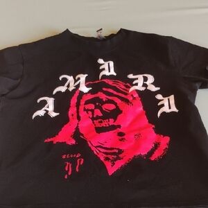 AMIRI Mens Black and Red Graphic Tee